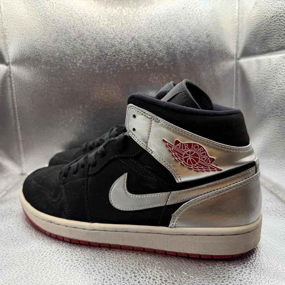 Size‎ 9.5 Jordan 1 Mid Johnny Kilroy Black/Silver/White Mens Sneakers 554724-057